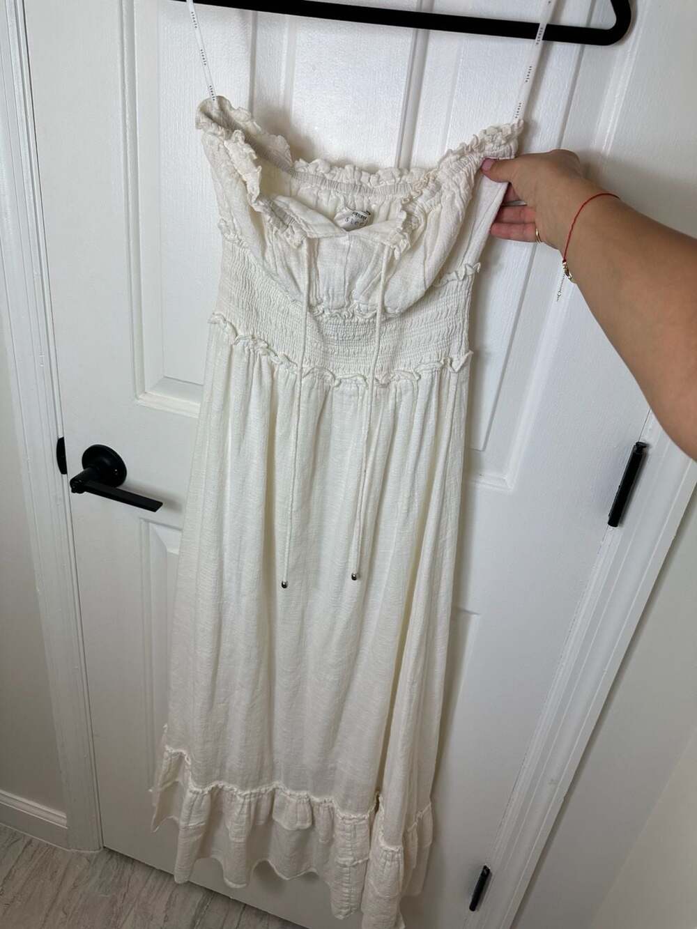 steele. Smocked Midi Dress Size XS White Ruffle